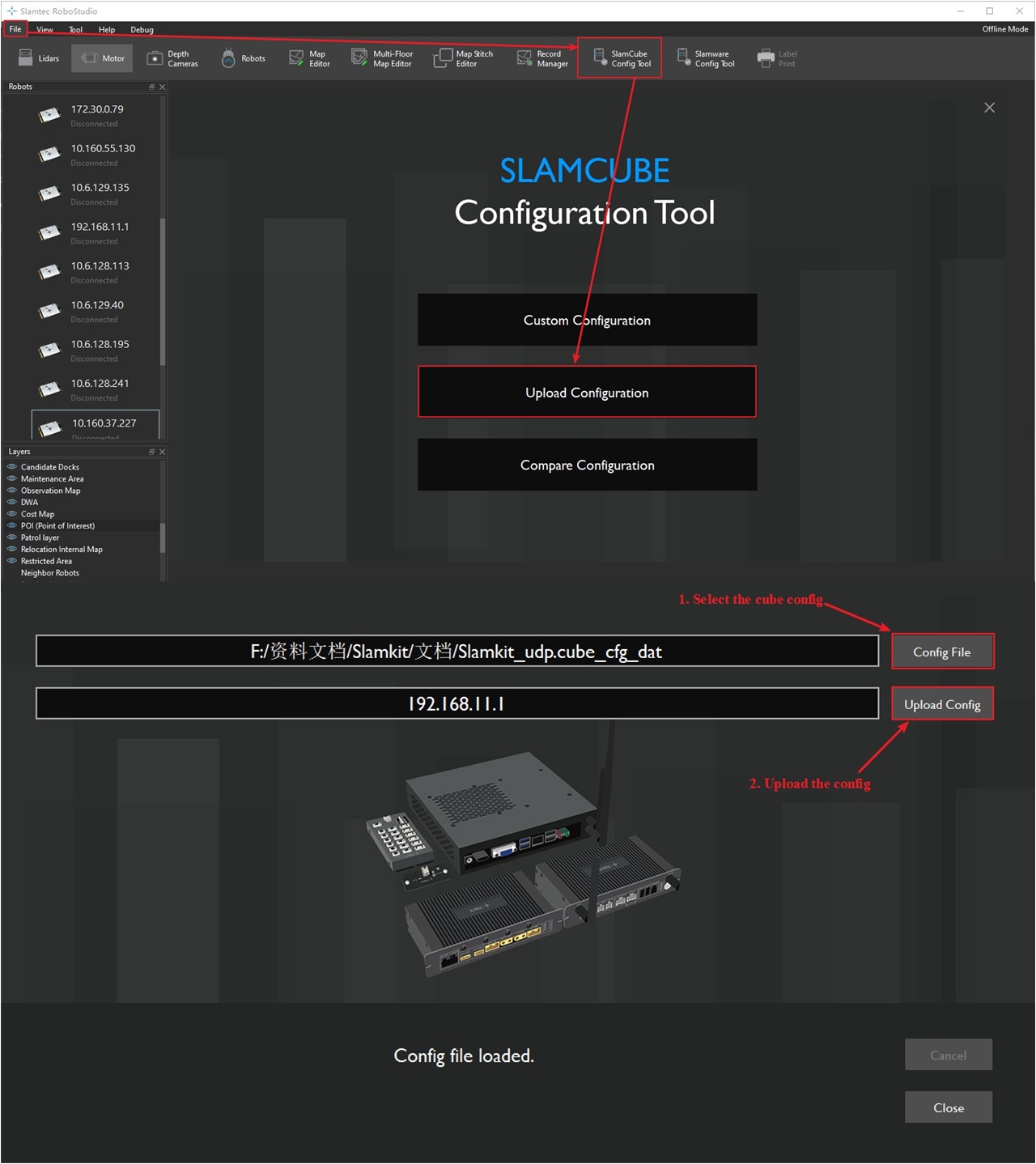 Figure6 : Using Robostudio to Upload Cube Config